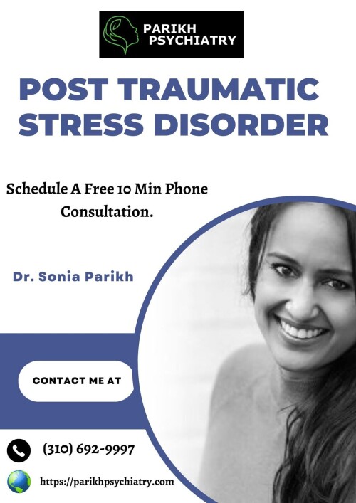 Dr. Sonia Parikh is a board-certified psychiatrist with expertise in treating post-traumatic stress disorder (PTSD). And they specialise in providing evidence-based treatments to help patients manage PTSD symptoms and improve their overall mental health. Contact us today to schedule an appointment with our Psychiatrist PTSD Specialist.

https://parikhpsychiatry.com/ptsd/