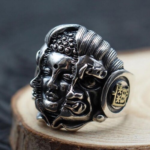 Mens Sterling Silver Breaking the Demon Ring