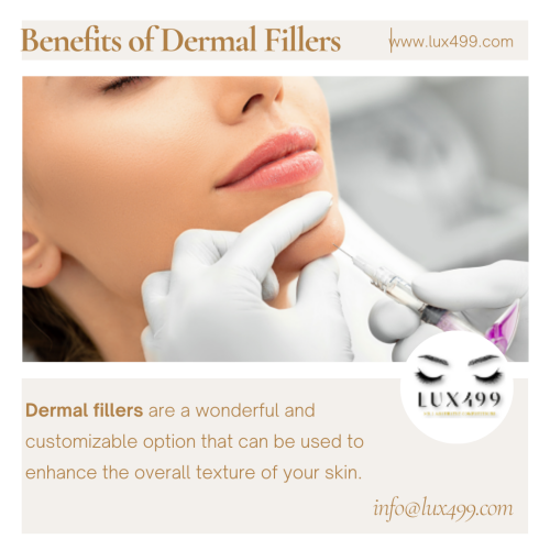 Over time, dermal fillers have gained a lot of traction as a preferred cosmetic procedure. This is due to their remarkable capacity to improve and revitalize the skin. Dermal fillers are a wonderful and customizable option that can be used to enhance the overall texture of your skin, plump up your lips, or lessen the appearance of wrinkles.
https://lux499.com/blog/Discover-the-8-Amazing-Benefits-of-Dermal-Fillers